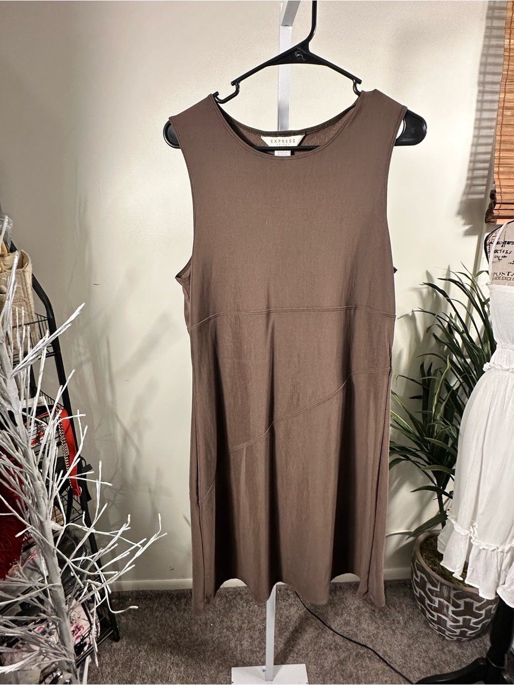 N194. Express Tricot Chocolate Brown Sleeveless Dress